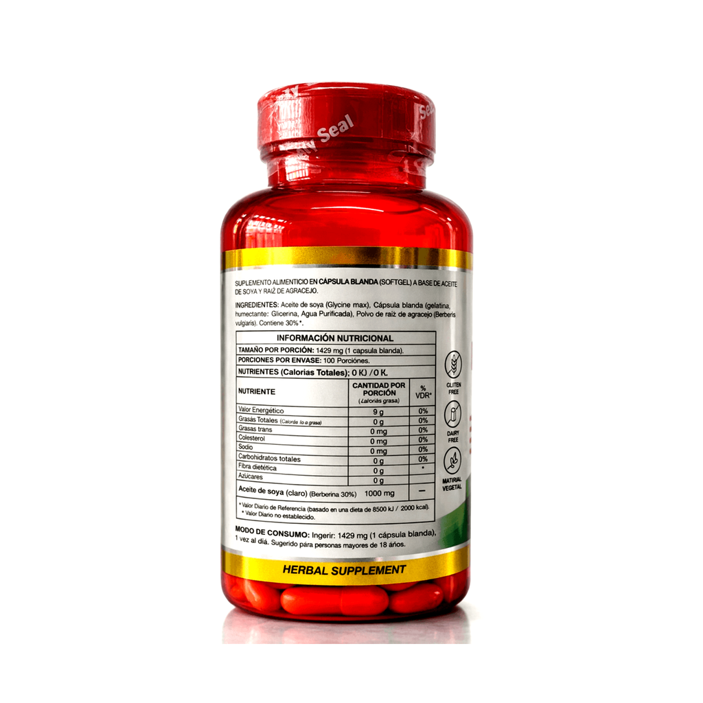 BERBERINE HCL 100 CAPS - HERBAL MAX