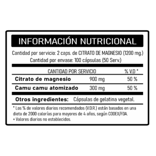 CITRATO DE MG EN CAPSULAS X 100 UNID - NUTRITIUM