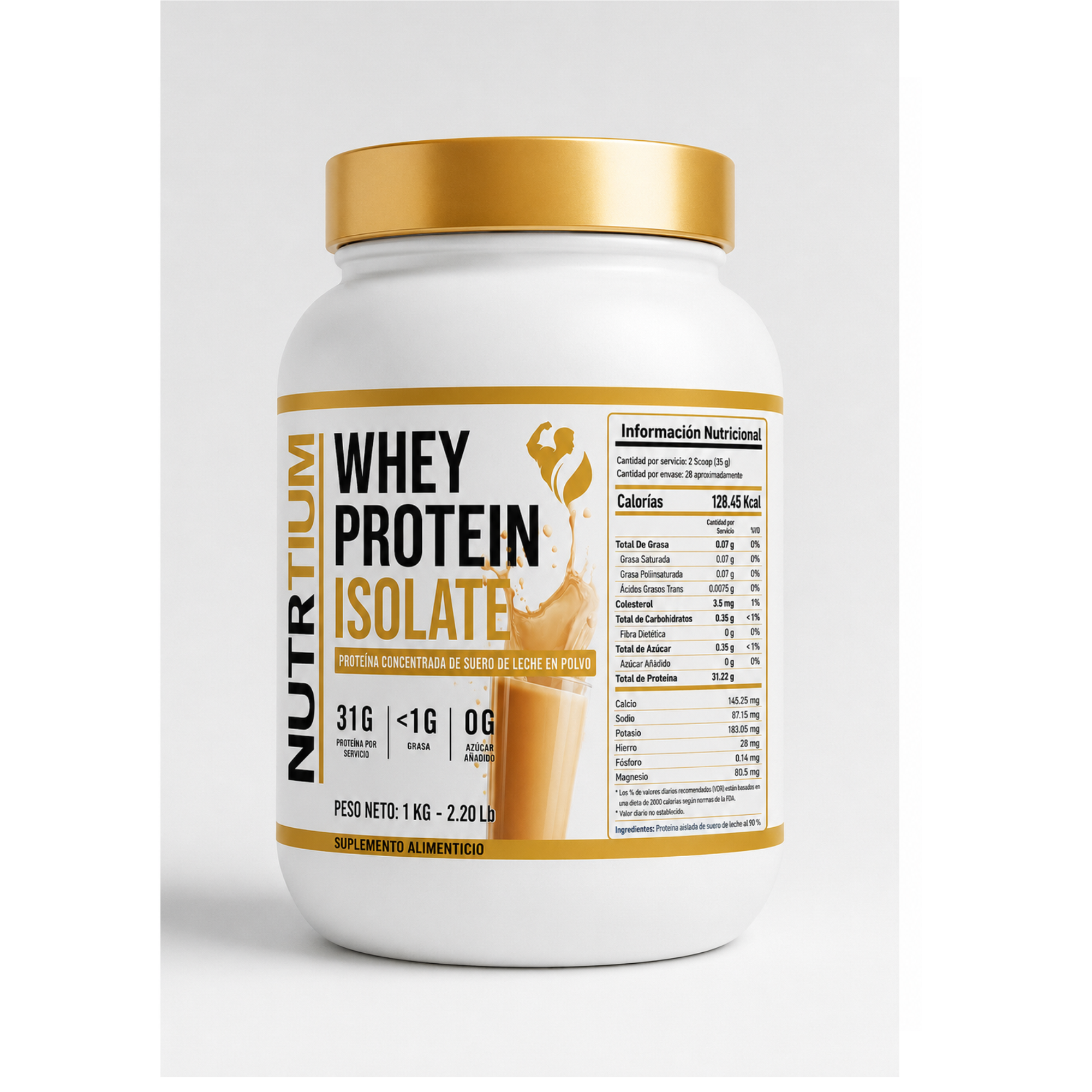 WHEY PROTEIN ISOLATE X 1 KG - NUTRITIUM