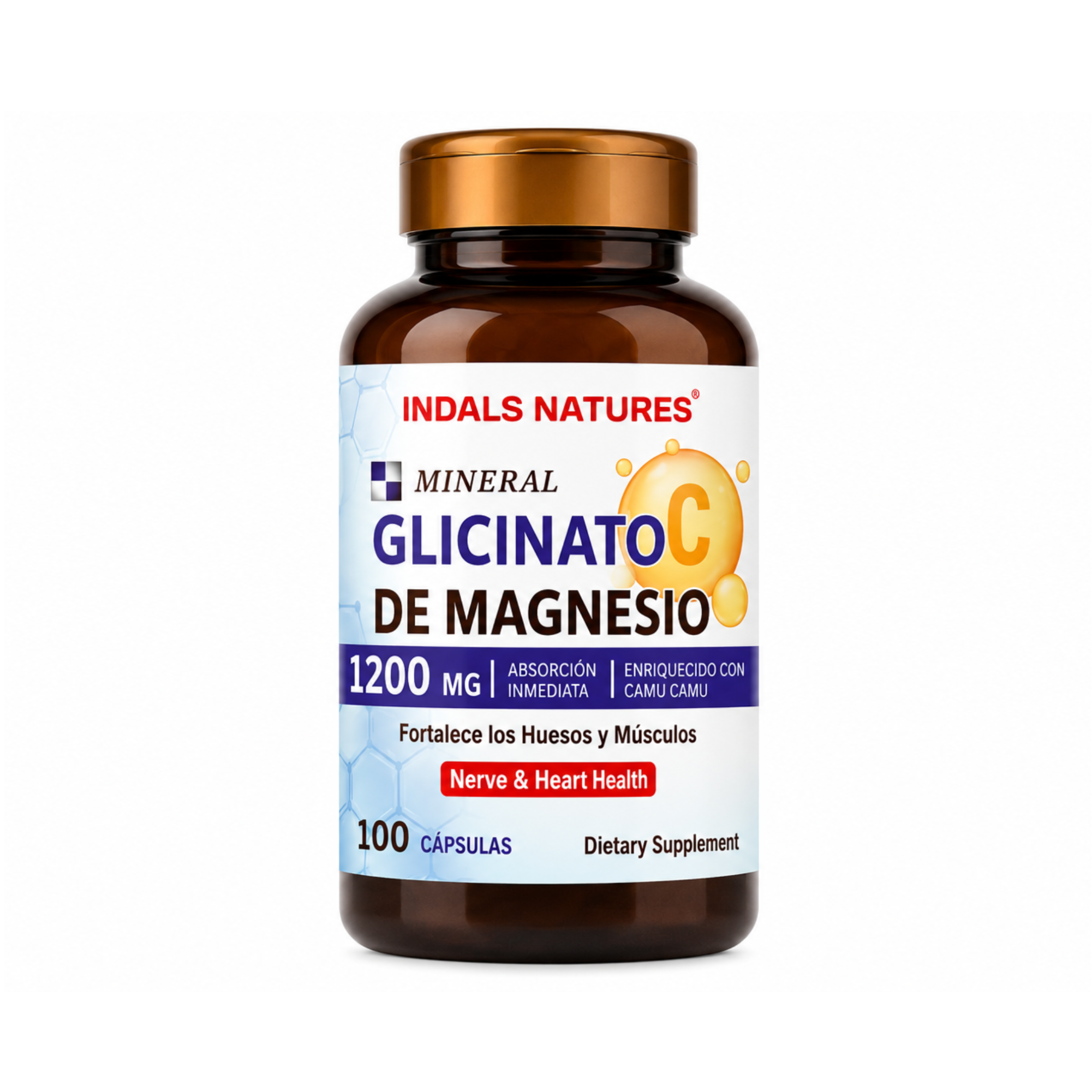 GLICINATO DE MAGNESIO  100 CAPS - INDALS NATURES