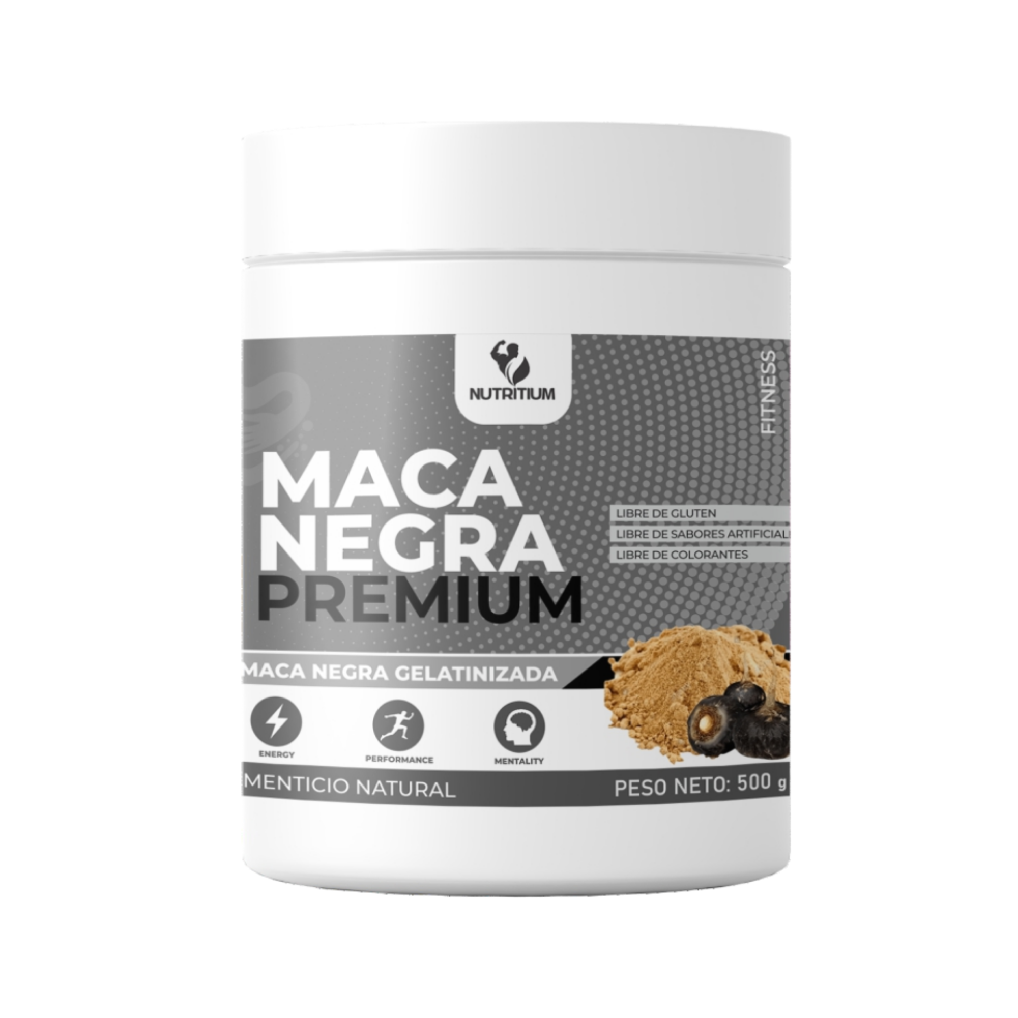 MACA NEGRA GELATINIZADA X 500 G - NUTRITIUM